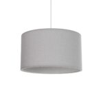 GloboStar® LOFTY 204-0093 Μοντέρνο Κρεμαστό Φωτιστικό Kαπέλο Μονόφωτο 1 x E27 IP20 Γκρι Ύφασμα - Μ38 x Π38 x Υ70cm