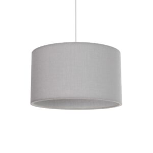 GloboStar® LOFTY 204-0093 Μοντέρνο Κρεμαστό Φωτιστικό Kαπέλο Μονόφωτο 1 x E27 IP20 Γκρι Ύφασμα - Μ38 x Π38 x Υ70cm