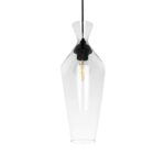 GLOBOSTAR® BOHEMIA 206-0039 Μοντέρνο Κρεμαστό Φωτιστικό Οροφής με Ντουί 1 x E27 AC 220-240V IP20 - Διάφανο - Μ15 x Π15 x Υ40cm