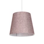GloboStar® CONEY 203-0072 Μοντέρνο Κρεμαστό Φωτιστικό Καπέλο Μονόφωτο 1 x E27 IP20 Ροζ Ύφασμα - Μ26 x Π26 x Υ25cm