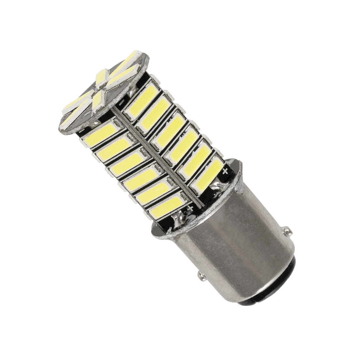 GLOBOSTAR® P21/5W-1157 81210 Λάμπα P21/5W 1157 BAY15D CANbus LED 2.6W 900lm 360° DC 12V IP20 Ψυχρό Λευκό 6000K - 36 x Epistar SMD7020 Chip - Μ1.8 x Π1.8 x Υ4.5cm - 1 Χρόνο Εγγύηση