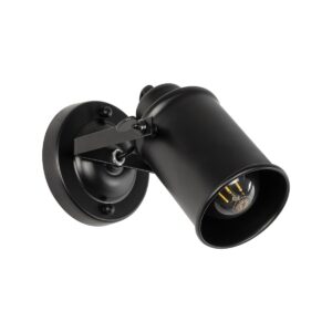 GloboStar® JAKE 00948 Μοντέρνο Επιτοίχιο Φωτιστικό Απλίκα Μονόφωτο 1 x E27 IP20 Μαύρο Μέταλλο - Μ9 x Π21 x Y16cm