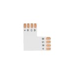 GloboStar® 70706 Connector L για Ταινία LED 7.2 & 14.4 Watt RGB - Μ2 x Π2 x Υ0.1cm