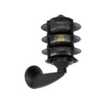 GloboStar® LANTERNA 203-0244 Μοντέρνο Επιτοίχιο Φωτιστικό Φαναράκι Μονόφωτο 1 x E27 IP44 Μαύρο Πλαστικό Σώμα - Μ24 x Π16 x Υ27.5cm