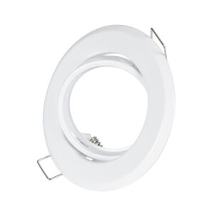 GloboStar® DELTA 77814 Χωνευτό Κινούμενο Στρόγγυλο Σποτ Οροφής για Λάμπα MR16 με Βάση GU5.3 ή GU10 - IP20 - Μεταλλικό - Φ92 x Υ28mm - Λευκό - 5 Χρόνια Εγγύηση