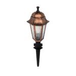 GloboStar® VITRO 203-0198 Vintage Καρφωτό Φωτιστικό Φαναράκι Μονόφωτο 1 x E27 IP44 Χάλκινο Πλαστικό Σώμα - Μ16 x Π16 x Υ51cm