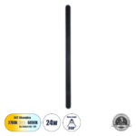 GloboStar® HOUSTON 61349 Φωτιστικό Τοίχου - Απλίκα Design LED CCT 24W 2880lm 360° AC 220-240V - Εναλλαγή Φωτισμού μέσω Διακόπτη On/Off All In One Ψυχρό 6000k+Φυσικό 4500k+Θερμό 2700k Μ6 x Π3 x Υ100cm - Μαύρο - 3 Years Warranty