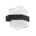 GLOBOSTAR® EMPIRE 60780 Μοντέρνο Φωτιστικό Τοίχου - Απλίκα LED 12W 1260lm 120° AC 220-240V Αδιάβροχο IP65 Φυσικό Λευκό 4500K - Bridgelux SMD Chip & TÜV SÜD Driver - Μαύρο Ματ - Μ18.5 x Π17 x Υ10cm - 3 Χρόνια Εγγύηση