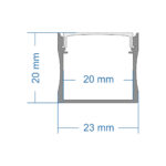 GloboStar® SURFACE-PROFILE 70868-1M Προφίλ Αλουμινίου - Βάση & Ψύκτρα Ταινίας LED με Λευκό Γαλακτερό Κάλυμμα - Επιφανειακή Χρήση - Πατητό Κάλυμμα - Λευκό - 1 Μέτρο - Μ100 x Π2.3 x Υ2cm - Image 7