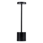 GloboStar® JOJO 76520 Μοντέρνο Επιτραπέζιο Φωτιστικό Πορτατίφ LED 1.5W 105lm 120° DC 5V Επαναφορτιζόμενο με Μπαταρία Li-ion 1800mAh - Διακόπτη Αφής με 3 Εναλλαγές Φωτισμού CCT Θερμό - Φυσικό - Ψυχρό 1500K - 4500K - 6000K Dimmable - D8 x H34cm - Μαύρο