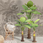 GloboStar® Artificial Garden TARO SET 20089 Τεχνητό Διακοσμητικό Σετ Φυτών Κολοκασία A:Υ300cm B:Υ210cm C:Υ160cm - Image 2