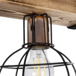 GloboStar® STARLO 201-0004 Vintage Κρεμαστό Φωτιστικό Ράγα Μονόφωτο 1 x E27 IP20 Μπεζ Ξύλο με Μαύρο Μέταλλο - Μ30 x Π15 x Υ60cm - Image 7