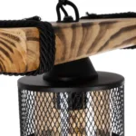 GloboStar® GLORA 201-0007 Vintage Κρεμαστό Φωτιστικό Ράγα Vintage Μονόφωτο 1 x E27 IP20 Μπεζ Ξύλο με Μαύρο Μέταλλο & Μελί Γυαλί - Μ30 x Π15 x Υ60cm - Image 7