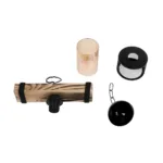 GloboStar® GLORA 201-0007 Vintage Κρεμαστό Φωτιστικό Ράγα Vintage Μονόφωτο 1 x E27 IP20 Μπεζ Ξύλο με Μαύρο Μέταλλο & Μελί Γυαλί - Μ30 x Π15 x Υ60cm - Image 9