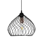 GloboStar® STARLA 201-0013 Vintage Κρεμαστό Φωτιστικό Πλέγμα Μονόφωτο 1 x E27 IP20 Μαύρο & Χάλκινο Μέταλλο - Μ28 x Π28 x Υ70cm - Image 4