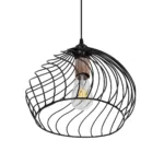 GloboStar® STARLA 201-0013 Vintage Κρεμαστό Φωτιστικό Πλέγμα Μονόφωτο 1 x E27 IP20 Μαύρο & Χάλκινο Μέταλλο - Μ28 x Π28 x Υ70cm - Image 5