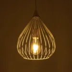 GloboStar® RADIARO 201-0014 Vintage Κρεμαστό Φωτιστικό Πλέγμα Μονόφωτο 1 x E27 IP20 Λευκό & Χάλκινο Μέταλλο - Μ28x Π28 x Υ70cm - Image 2