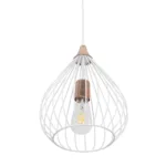 GloboStar® RADIARO 201-0014 Vintage Κρεμαστό Φωτιστικό Πλέγμα Μονόφωτο 1 x E27 IP20 Λευκό & Χάλκινο Μέταλλο - Μ28x Π28 x Υ70cm - Image 5