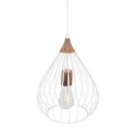 GloboStar® RADIARO 201-0014 Vintage Κρεμαστό Φωτιστικό Πλέγμα Μονόφωτο 1 x E27 IP20 Λευκό & Χάλκινο Μέταλλο - Μ28x Π28 x Υ70cm - Image 6