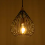 GloboStar® RADIARO 201-0015 Vintage Κρεμαστό Φωτιστικό Πλέγμα Μονόφωτο 1 x E27 IP20 Μαύρο Μέταλλο - Μ28 x Π28 x Υ70cm - Image 2