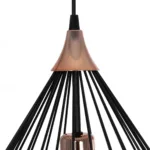 GloboStar® RADIARO 201-0015 Vintage Κρεμαστό Φωτιστικό Πλέγμα Μονόφωτο 1 x E27 IP20 Μαύρο Μέταλλο - Μ28 x Π28 x Υ70cm - Image 8