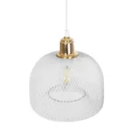 GloboStar® GLOZIA 201-0017 Μοντέρνο Κρεμαστό Φωτιστικό Πλέγμα Μονόφωτο 1 x E27 IP20 Λευκό & Χρυσό Μέταλλο - Μ26x Π26 x Υ70cm - Image 6