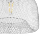 GloboStar® GLOZIA 201-0017 Μοντέρνο Κρεμαστό Φωτιστικό Πλέγμα Μονόφωτο 1 x E27 IP20 Λευκό & Χρυσό Μέταλλο - Μ26x Π26 x Υ70cm - Image 7