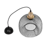 GloboStar® GLOZIA 201-0018 Μοντέρνο Κρεμαστό Φωτιστικό Πλέγμα Μονόφωτο 1 x E27 IP20 Μαύρο & Χρυσό Μέταλλο - Μ26 x Π26 x Υ70cm - Image 10