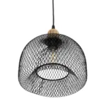 GloboStar® GLOZIA 201-0018 Μοντέρνο Κρεμαστό Φωτιστικό Πλέγμα Μονόφωτο 1 x E27 IP20 Μαύρο & Χρυσό Μέταλλο - Μ26 x Π26 x Υ70cm - Image 5