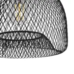 GloboStar® GLOZIA 201-0018 Μοντέρνο Κρεμαστό Φωτιστικό Πλέγμα Μονόφωτο 1 x E27 IP20 Μαύρο & Χρυσό Μέταλλο - Μ26 x Π26 x Υ70cm - Image 7