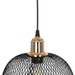 GloboStar® SOLUX 201-0019 Μοντέρνο Κρεμαστό Φωτιστικό Πλέγμα Μονόφωτο 1 x E27 IP20 Μαύρο & Χάλκινο Μέταλλο - Μ26 x Π26 x Υ70cm - Image 8