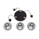 GloboStar® VIVIDUS 201-0020 Vintage Κρεμαστό Φωτιστικό Πλέγμα Τρίφωτο 3 x E27 IP20 Μαύρο και Χρυσό Μέταλλο - Μ32 x Π32 x Υ70cm - Image 8
