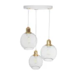 GloboStar® VIVIDUS 201-0021 Vintage Κρεμαστό Φωτιστικό Πλέγμα Τρίφωτο 3 x E27 IP20 Λευκό και Χρυσό Μέταλλο - Μ32 x Π32 x Υ70cm - Image 5