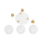 GloboStar® VIVIDUS 201-0021 Vintage Κρεμαστό Φωτιστικό Πλέγμα Τρίφωτο 3 x E27 IP20 Λευκό και Χρυσό Μέταλλο - Μ32 x Π32 x Υ70cm - Image 8