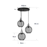 GloboStar® VIVIDUS 201-0021 Vintage Κρεμαστό Φωτιστικό Πλέγμα Τρίφωτο 3 x E27 IP20 Λευκό και Χρυσό Μέταλλο - Μ32 x Π32 x Υ70cm - Image 9