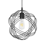 GloboStar® GLOWN 201-0023 Μοντέρνο Κρεμαστό Φωτιστικό Πλέγμα Μονόφωτο 1 x E27 IP20 Μαύρο & Χάλκινο Μέταλλο -  Μ30x Π30 x Υ70cm - Image 4