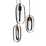 GloboStar® SPARKIO 201-0025 Vintage Κρεμαστό Φωτιστικό Πλέγμα Τρίφωτο 3 x E27 IP20 Μαύρο με Χρυσό Μέταλλο - Μ30 x Π30 x Υ80cm - Image 6
