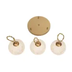 GloboStar® ILLUMIO 201-0027 Vintage Κρεμαστό Φωτιστικό Μπάλα Τρίφωτο 3 x E27 IP20 Χρυσό Μέταλλο με Μπεζ Σχοινί - Μ30 x Π30 x Υ70cm - Image 9