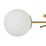 GloboStar® SHINY 201-0028 Vintage Φωτιστικό Οροφής Μπάλα Τρίφωτο 3 x E27 IP20 Χρυσό Μέταλλο με Γαλακτερή Μπάλα - Μ35 x Π35 x Υ60cm - Image 7