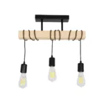 GLOBOSTAR® LUCITA 201-0031 Vintage Φωτιστικό Οροφής με Ντουί 3 x E27 AC 220-240V IP20 - Μαύρο & Μπεζ - Μ50 x Π27 x Υ112cm - Image 2