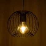 GloboStar® GLOWIA 201-0032 Μοντέρνο Κρεμαστό Φωτιστικό Πλέγμα Μονόφωτο 1 x E27 IP20 Μαύρο Μέταλλο - Μ26 x Π26 x Υ70cm - Image 2