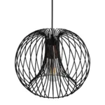 GloboStar® GLOWIA 201-0032 Μοντέρνο Κρεμαστό Φωτιστικό Πλέγμα Μονόφωτο 1 x E27 IP20 Μαύρο Μέταλλο - Μ26 x Π26 x Υ70cm - Image 6