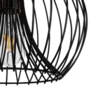 GloboStar® GLOWIA 201-0032 Μοντέρνο Κρεμαστό Φωτιστικό Πλέγμα Μονόφωτο 1 x E27 IP20 Μαύρο Μέταλλο - Μ26 x Π26 x Υ70cm - Image 7