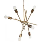 GloboStar® SUNFY 201-0033 Μοντέρνο Κρεμαστό Φωτιστικό Πλέγμα Πολύφωτο 6 x E27 IP20 Μπρονζέ Μέταλλο - Μ60 x Π70 x Υ60cm - Image 3