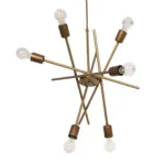 GloboStar® SUNFY 201-0033 Μοντέρνο Κρεμαστό Φωτιστικό Πλέγμα Πολύφωτο 6 x E27 IP20 Μπρονζέ Μέταλλο - Μ60 x Π70 x Υ60cm - Image 4
