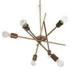 GloboStar® SUNFY 201-0033 Μοντέρνο Κρεμαστό Φωτιστικό Πλέγμα Πολύφωτο 6 x E27 IP20 Μπρονζέ Μέταλλο - Μ60 x Π70 x Υ60cm - Image 5