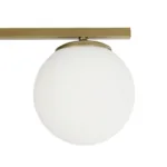 GloboStar® LUCENA 201-0035 Vintage Φωτιστικό Οροφής Ράγα Δίφωτο 2 x E27 IP20 Χρυσό Μεταλλό με Γαλακτερή Μπάλα - Μ50 x Π20 x Υ25cm - Image 4
