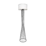 GloboStar® NOVA 201-0036 Μοντέρνο Επιδαπέδιο Φωτιστικό 1 x E27 IP20 Μαύρο Μεταλλό με Λευκό Ύφασμα - Μ38 x Π38 x Υ155cm - Image 4