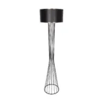 GloboStar® NOVA 201-0037 Μοντέρνο Επιδαπέδιο Φωτιστικό 1 x E27 IP20 Μαύρο Μεταλλό με Μαύρο Ύφασμα - Μ38 x Π38 x Υ155cm - Image 3