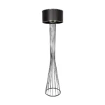 GloboStar® NOVA 201-0037 Μοντέρνο Επιδαπέδιο Φωτιστικό 1 x E27 IP20 Μαύρο Μεταλλό με Μαύρο Ύφασμα - Μ38 x Π38 x Υ155cm - Image 4